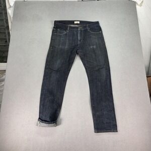 Selvedge Jeans Mens Indigo Blue Dark Wash Slim Straight Fits 32x29